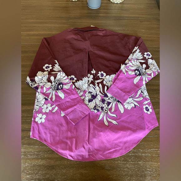 Express Boyfriend Portofino Flower Shirt NWT M - Picture 3 of 5